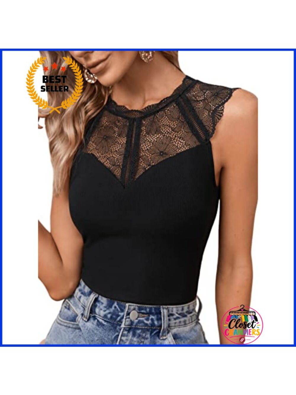 Lace Corset Bodysuit Sheer Sleeveless Tank Top Slim Fit